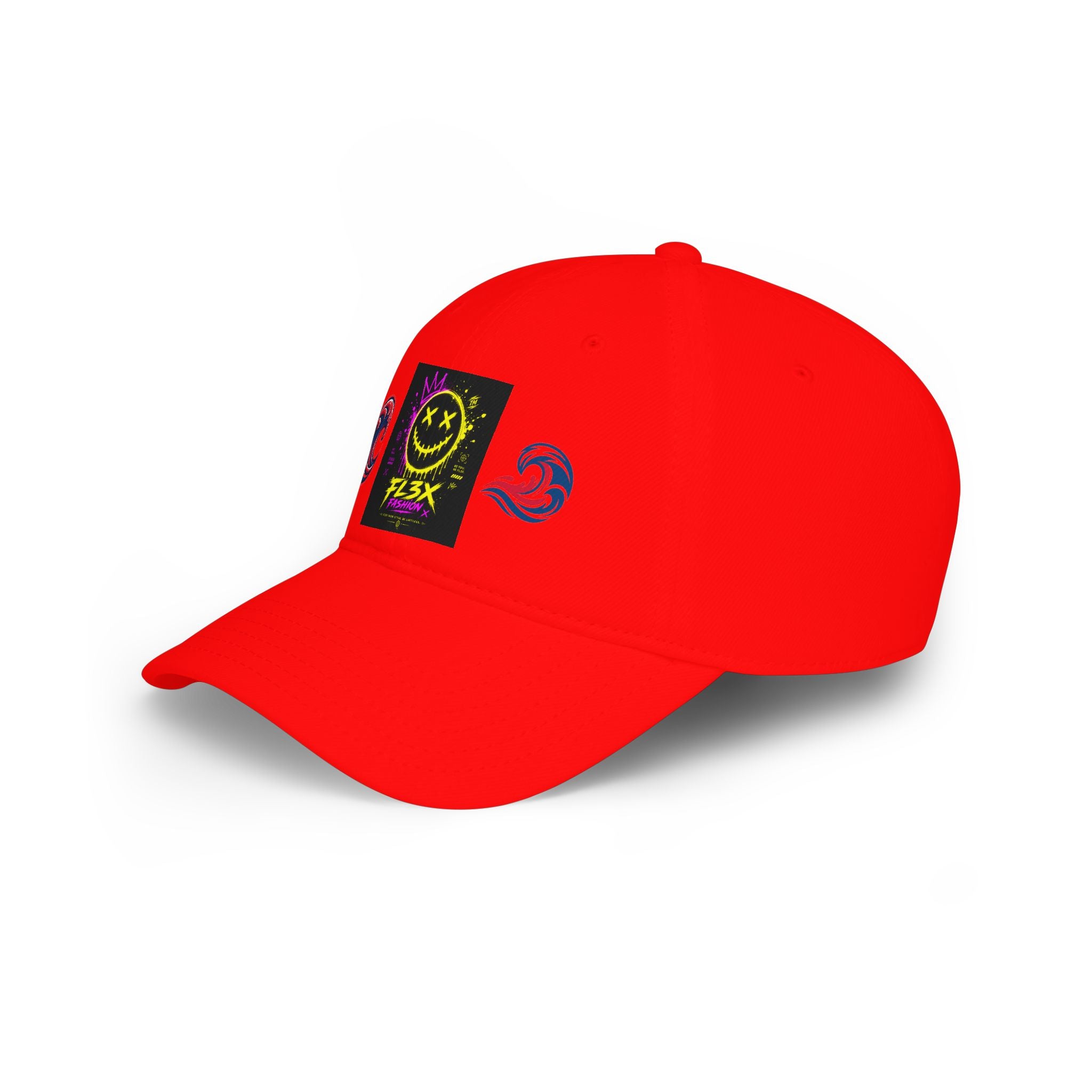 Low Profile Baseball Cap — Neon Grin Streetwear Hat with 'FL3X' Graphic
