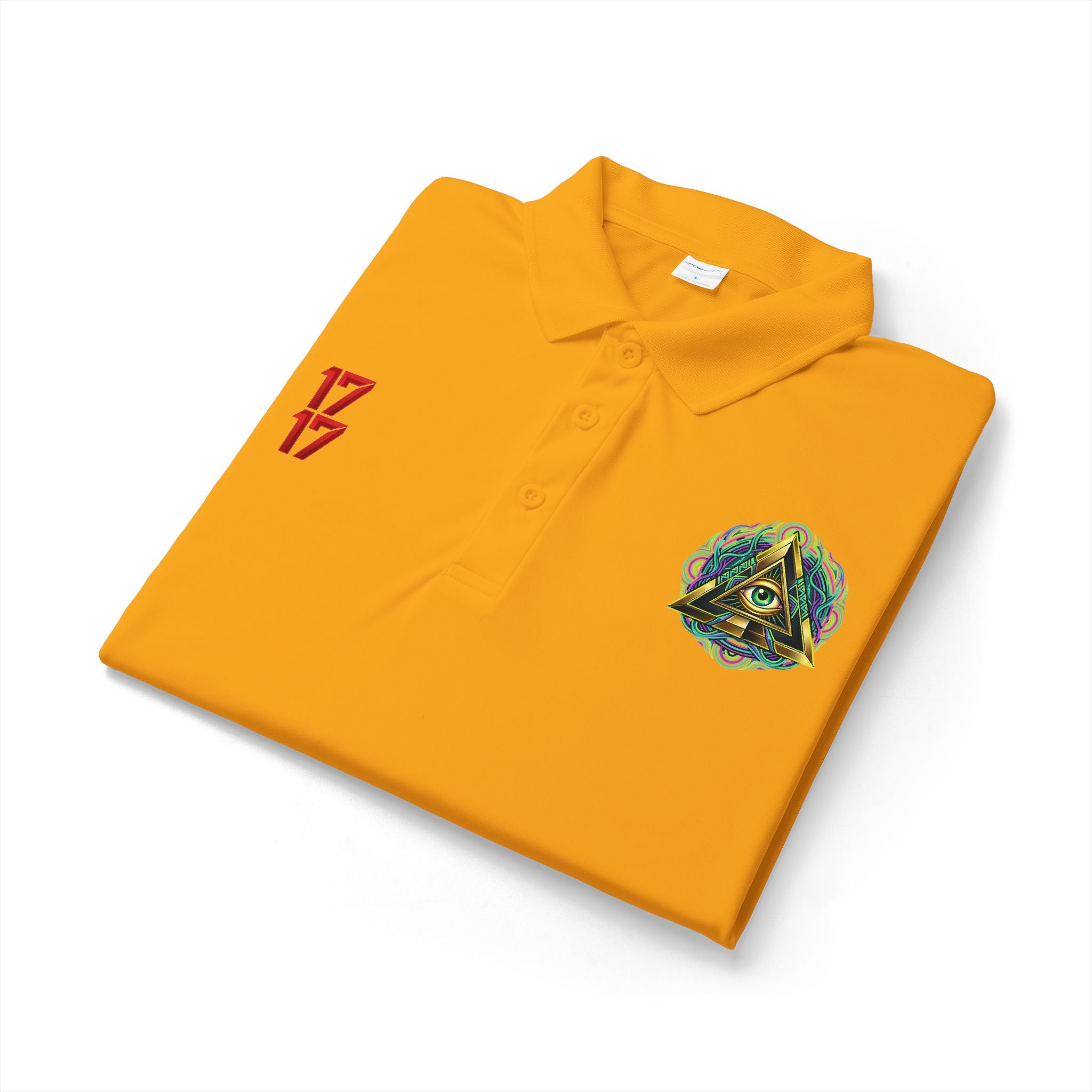 Embroidered Triangle Eye Polo Shirt — 1717 Logo Performance Golf Polo