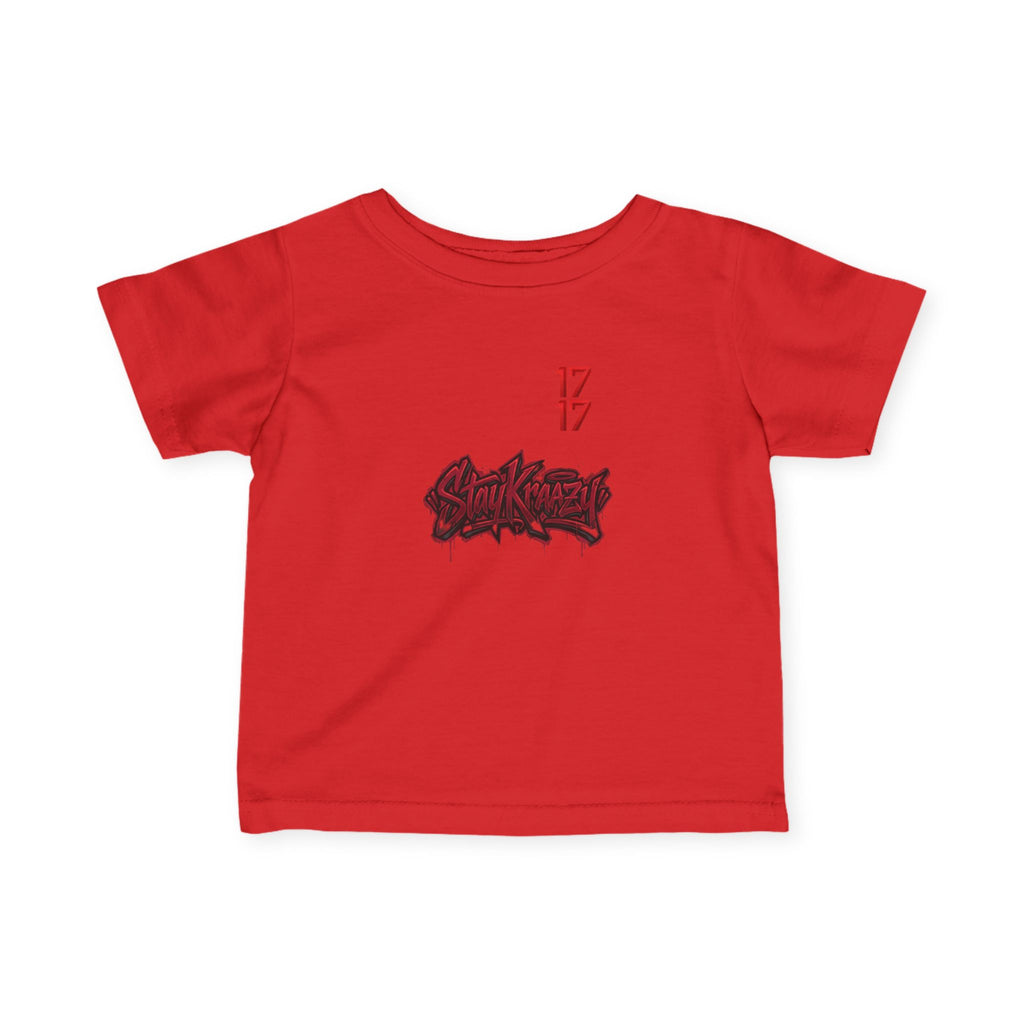 Infant Tee — Red Graffiti "17/17" Street Style Baby Shirt
