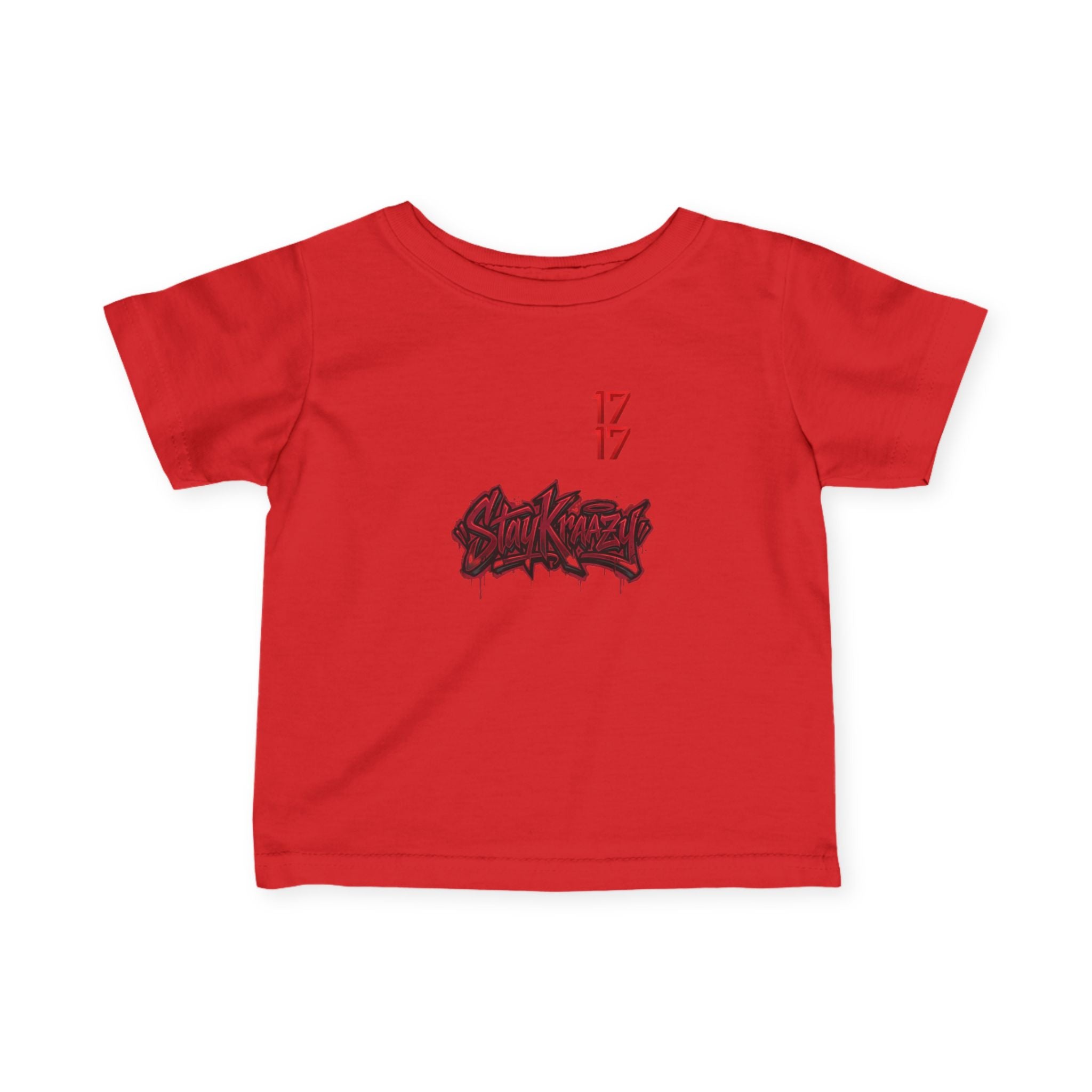 Infant Tee — Red Graffiti "17/17" Street Style Baby Shirt