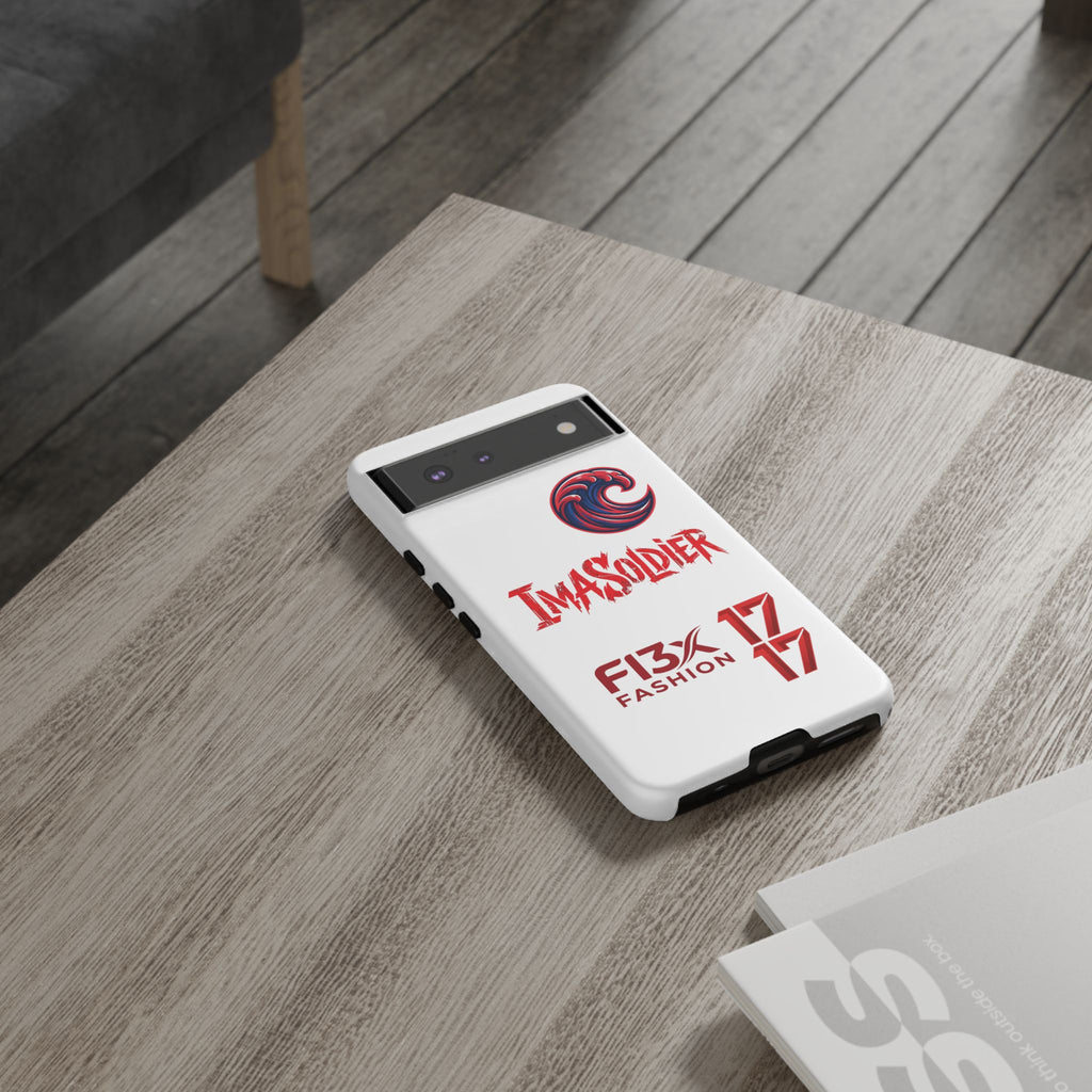Phone Case — 'ImaSoldier' Red Wave Protective Hard Case