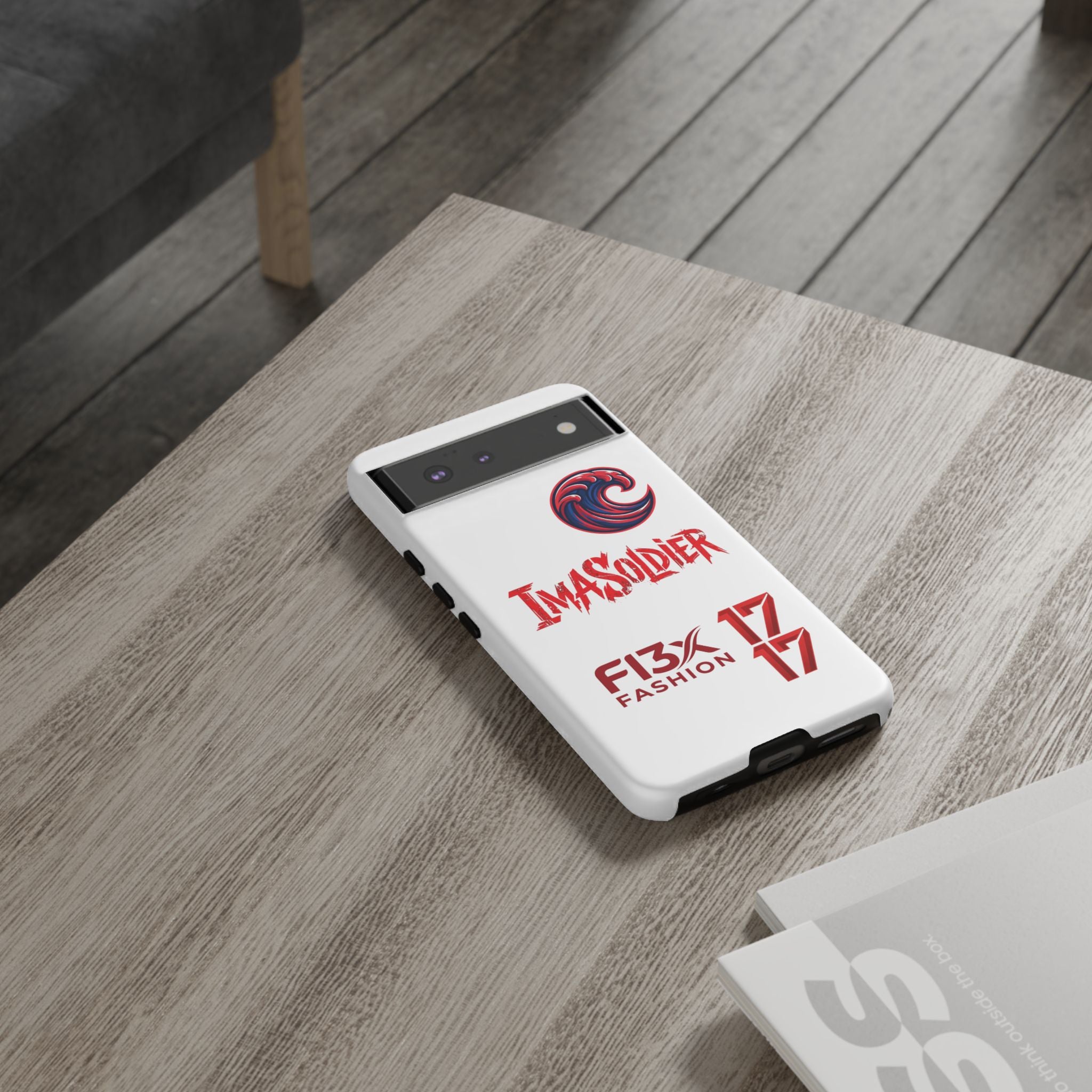 Phone Case — 'ImaSoldier' Red Wave Protective Hard Case