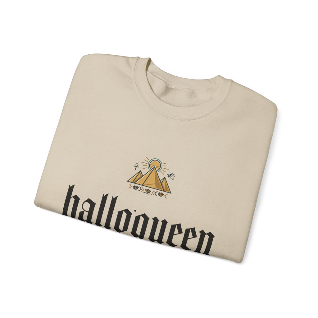 Halloqueen Crewneck Sweatshirt — Gothic Script Halloween Pullover