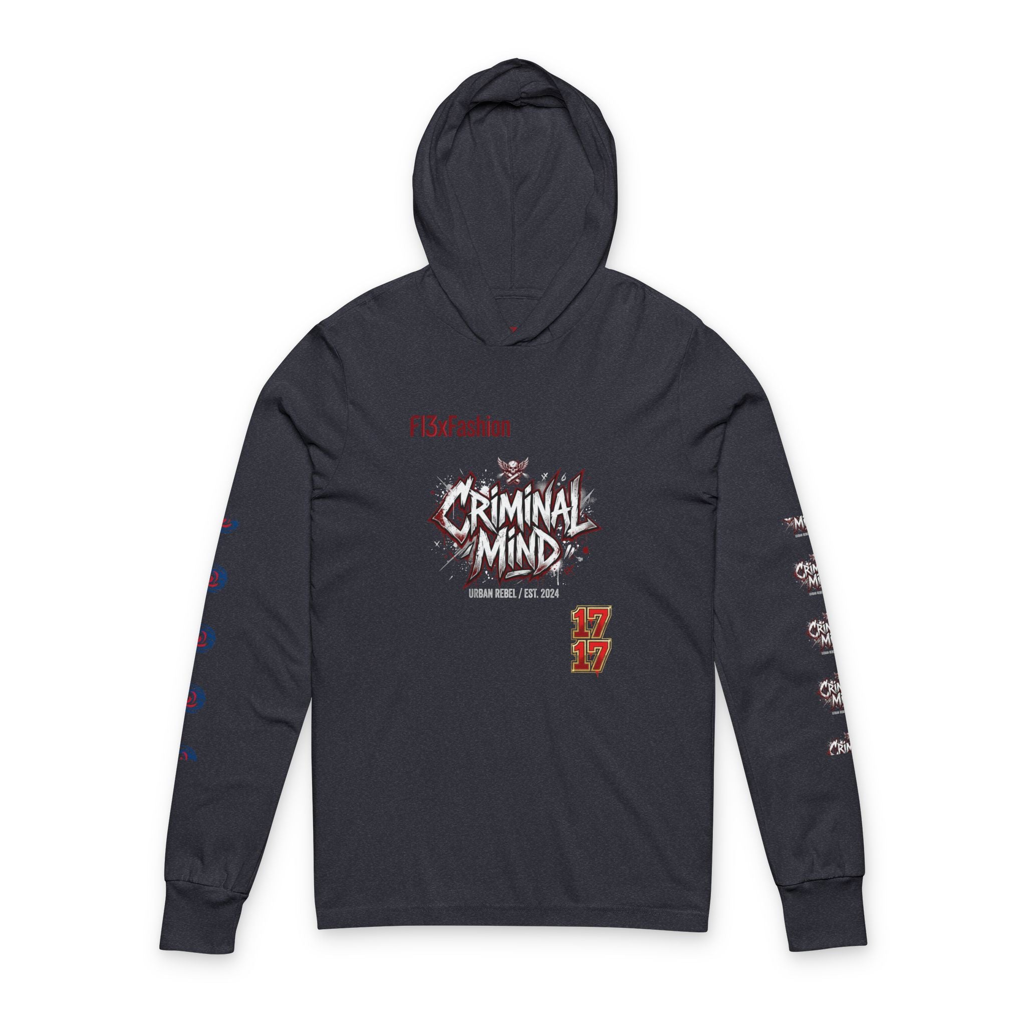 Criminal Mind Graphic Hooded Long-Sleeve Tee