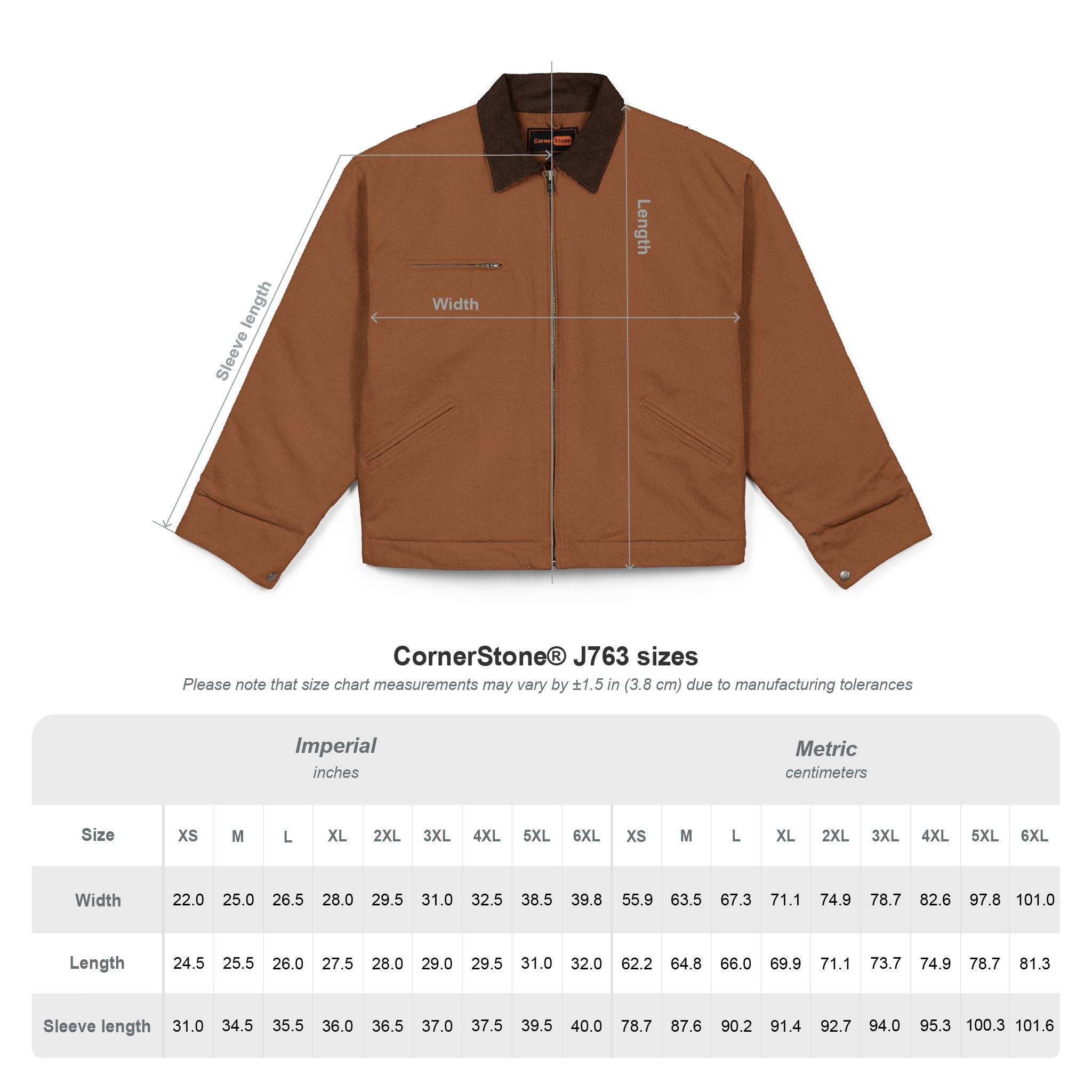 Duck Cloth Work Jacket - Black Durable Carpenter Jacket with Small Red Logo