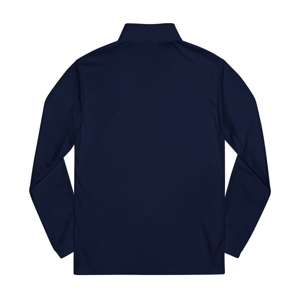 Embroidered adidas Quarter‑Zip Pullover – White Athletic Golf Top