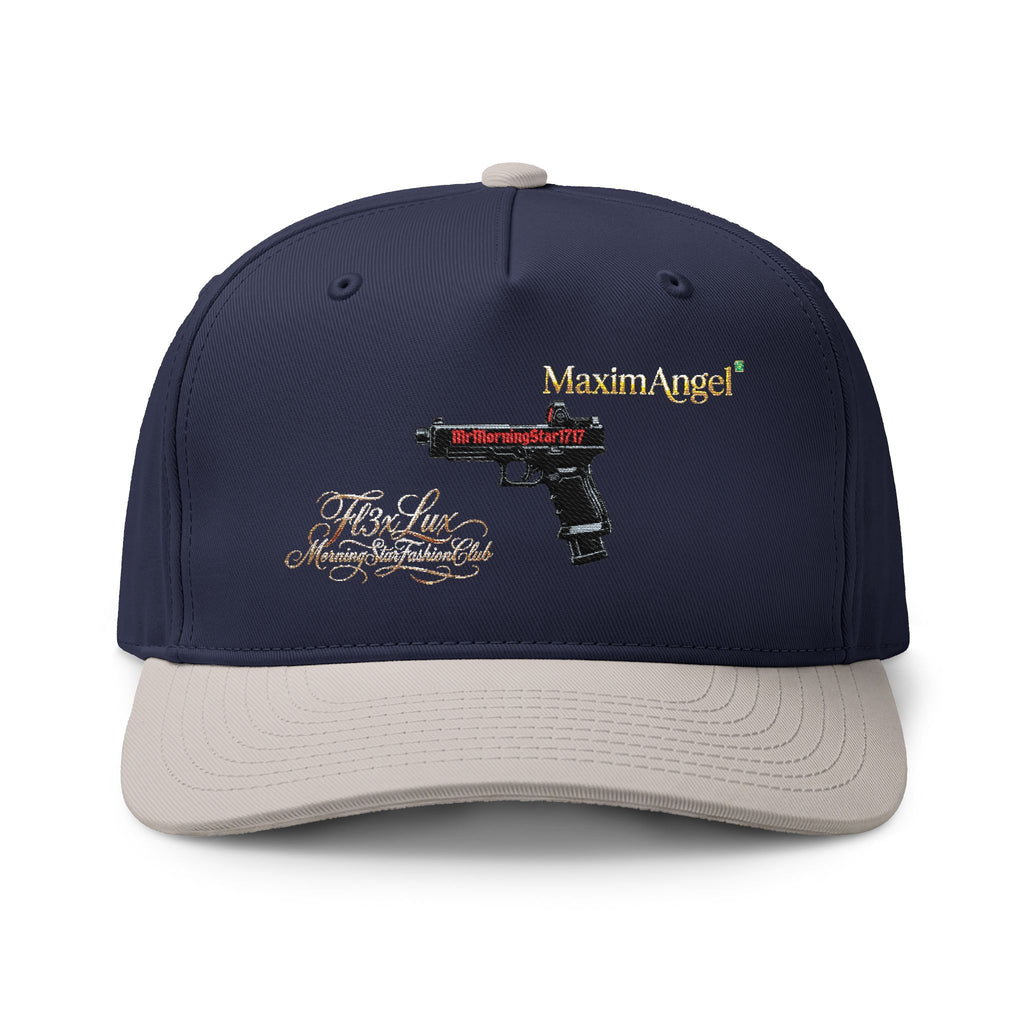Two-Tone Cap — Embroidered Handgun Graphic "Marine Angel" Trucker Hat