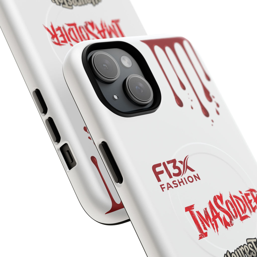 Tough Magnetic Phone Case — 'ImASoldier' Blood Drip Gaming Design