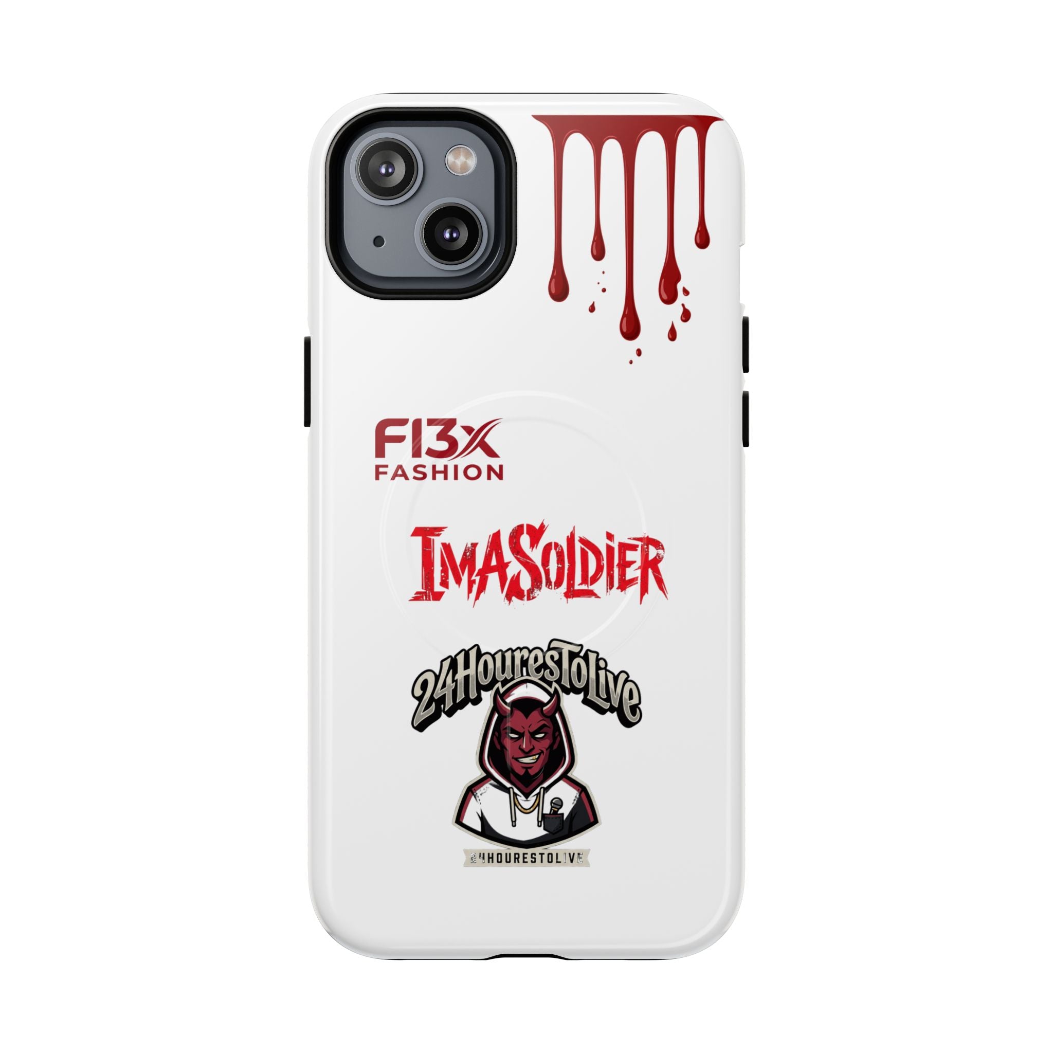 Tough Magnetic Phone Case — 'ImASoldier' Blood Drip Gaming Design