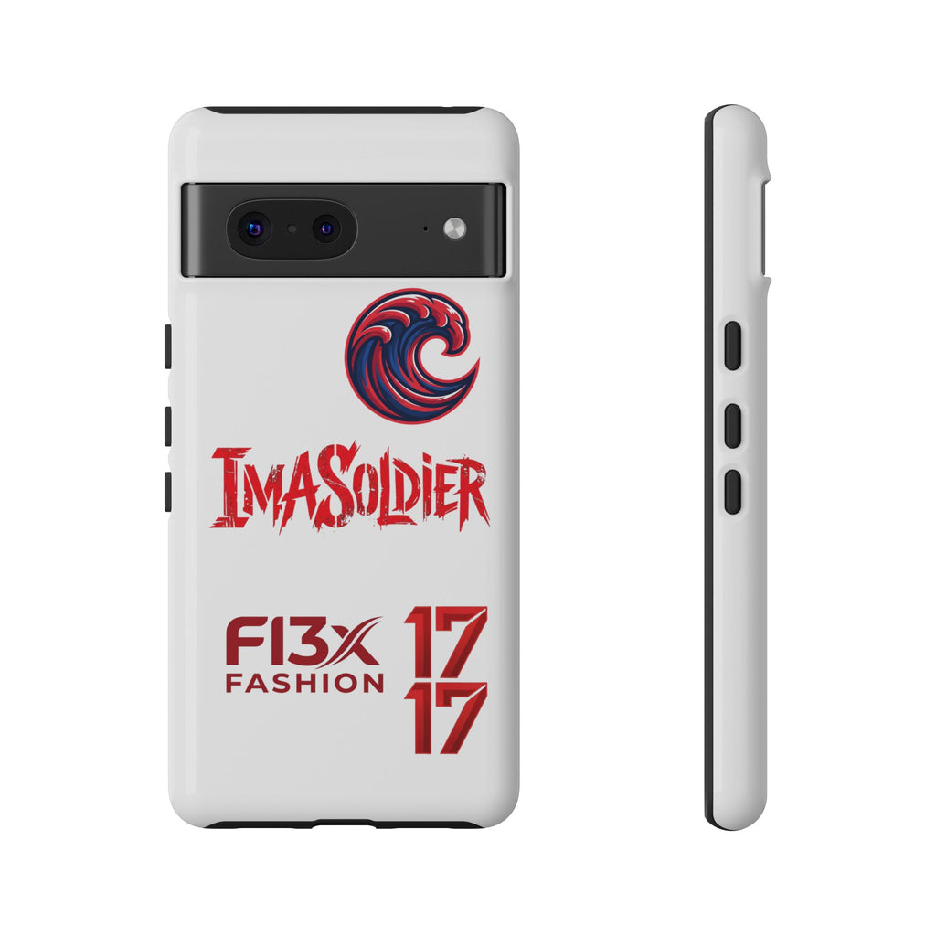 Phone Case — 'ImaSoldier' Red Wave Protective Hard Case