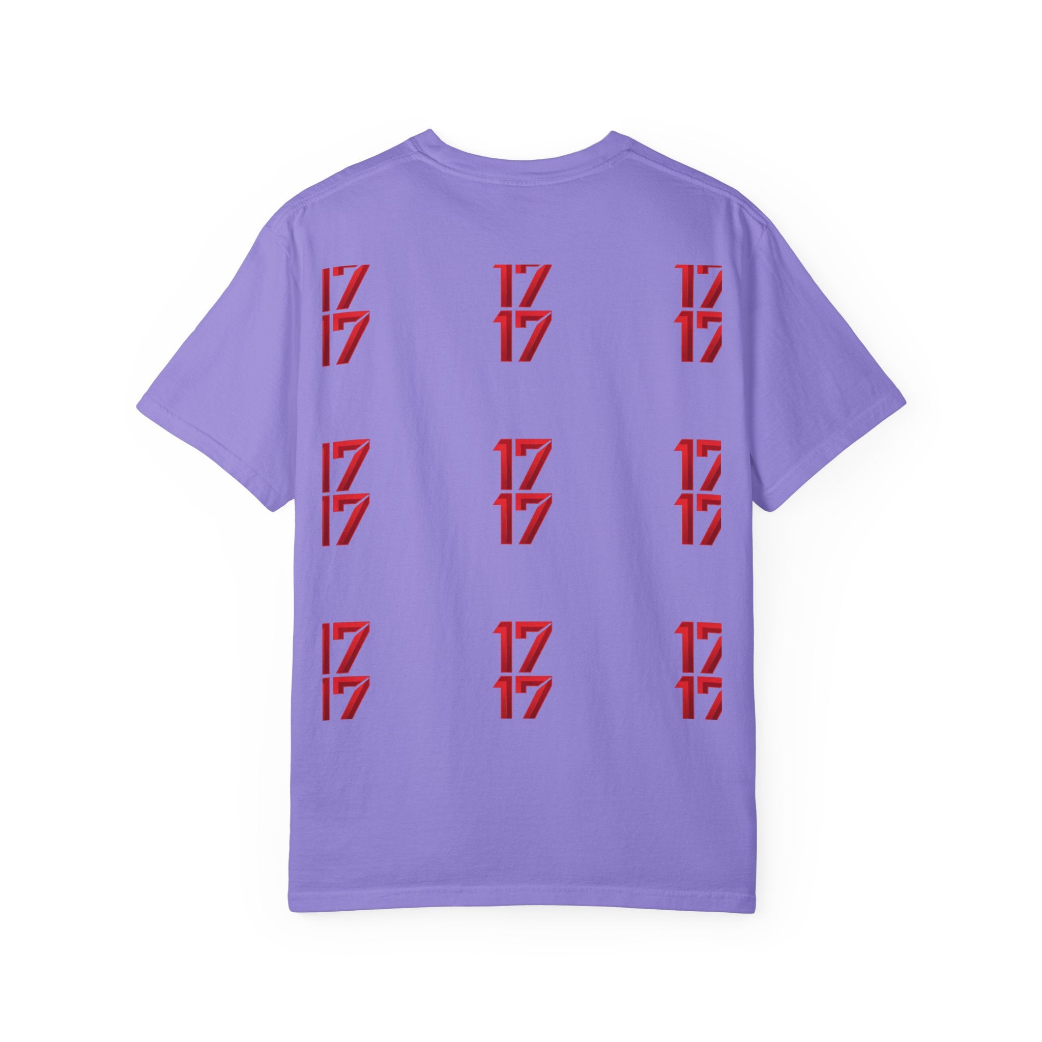 17 Pattern Graphic T-Shirt — Repeating Red Logo Tee