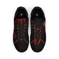Low-Top Sneakers — Black Red Drip Graphic Leather Trainers