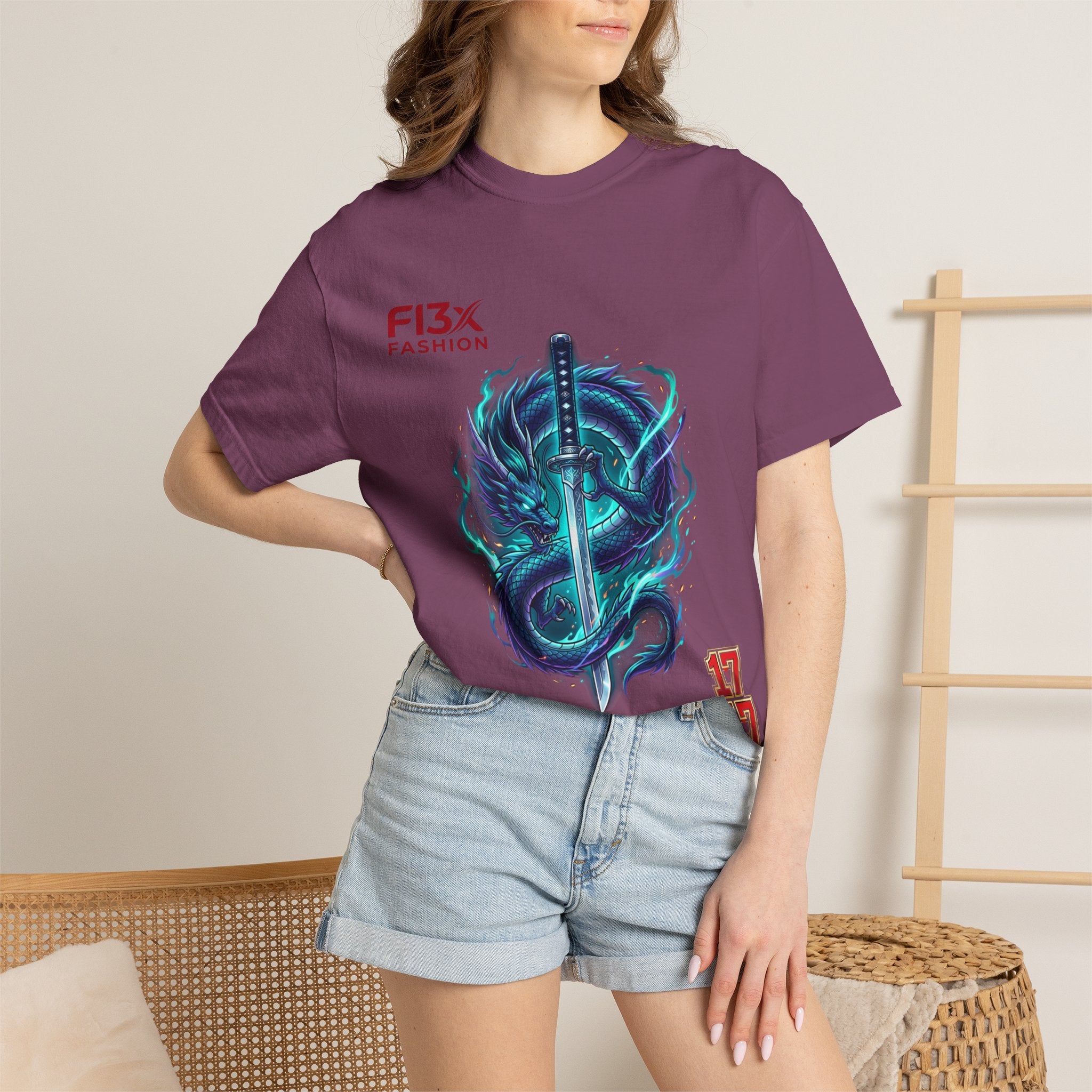 Dragon Katana T-Shirt — Neon Samurai Sword Graphic Tee (17/17)