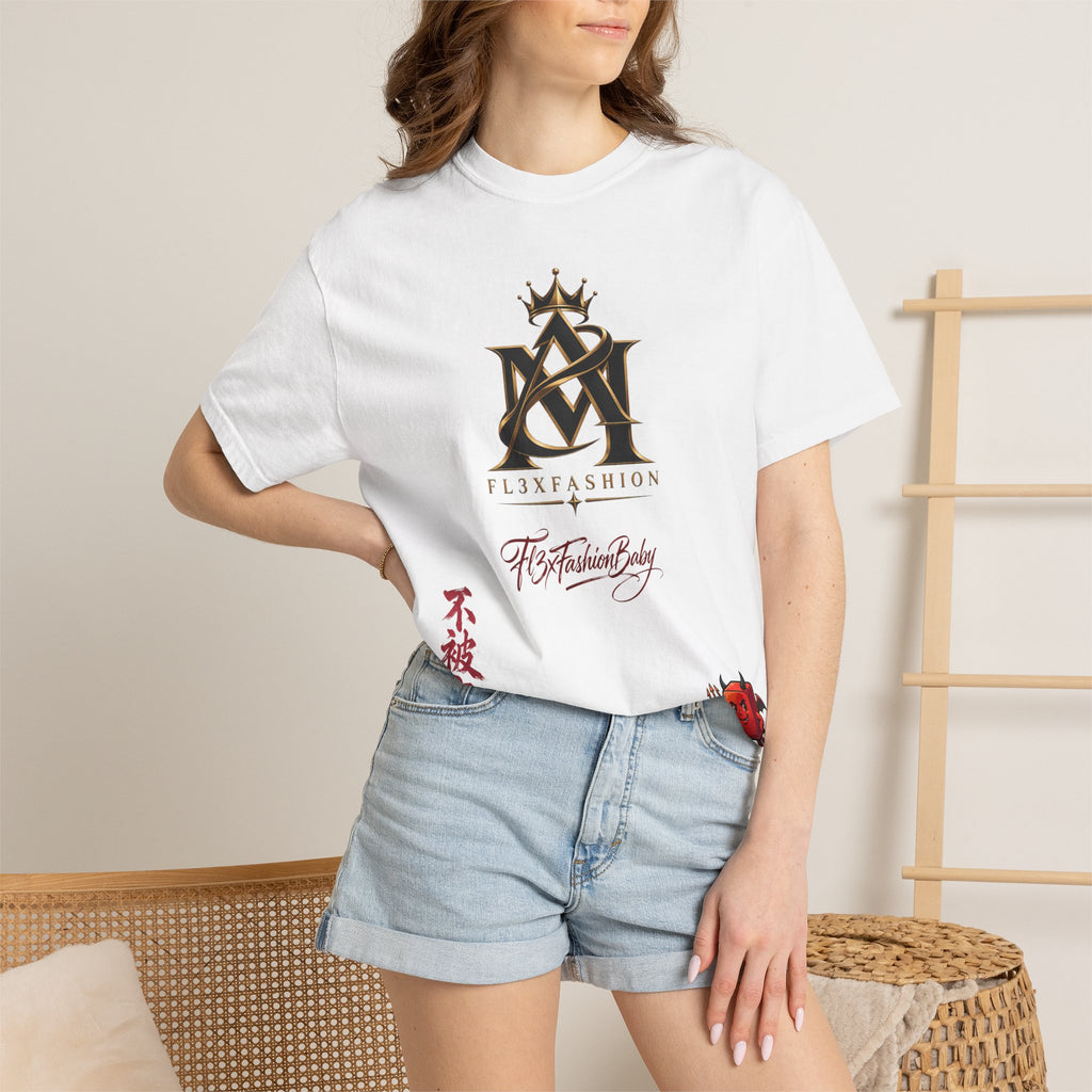 Graphic T-Shirt — Urban Asian-Inspired Logo Tee with Kanji & Devil Icon