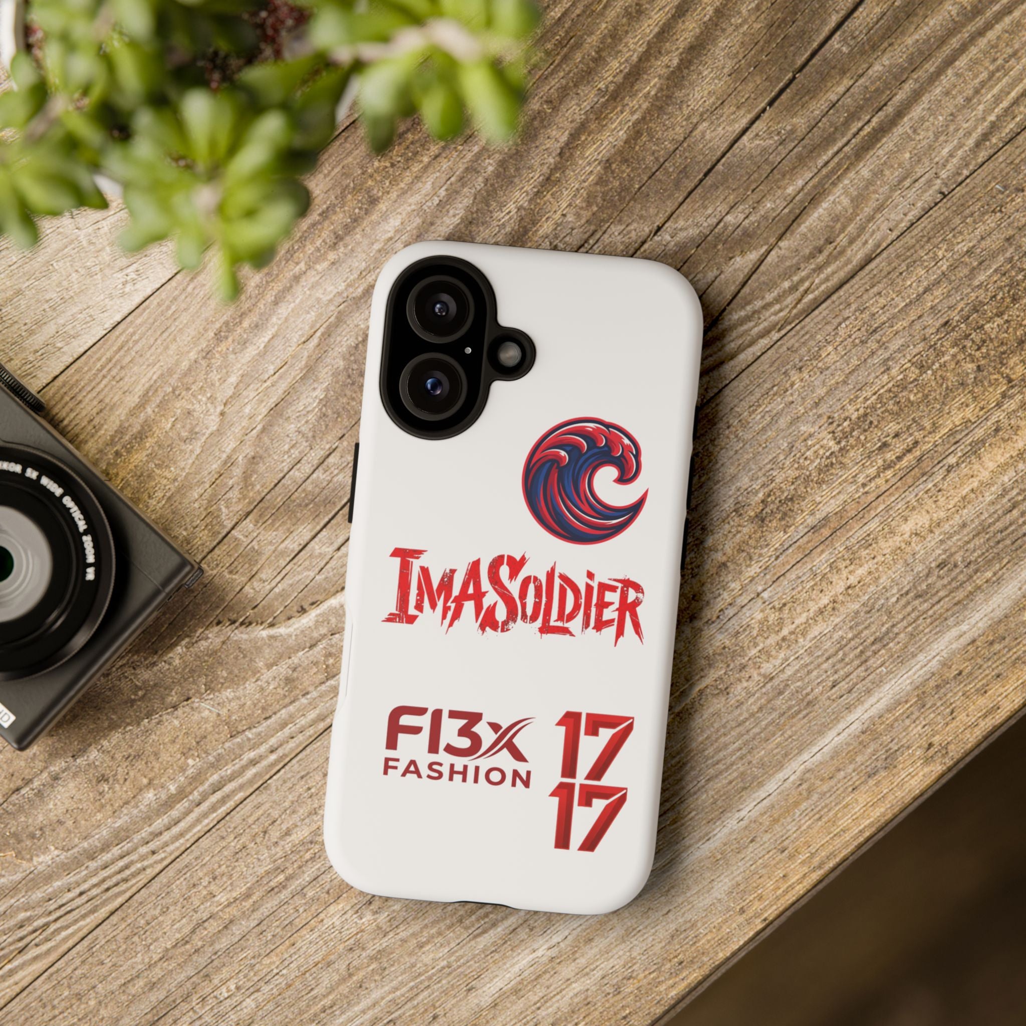 Phone Case — 'ImaSoldier' Red Wave Protective Hard Case