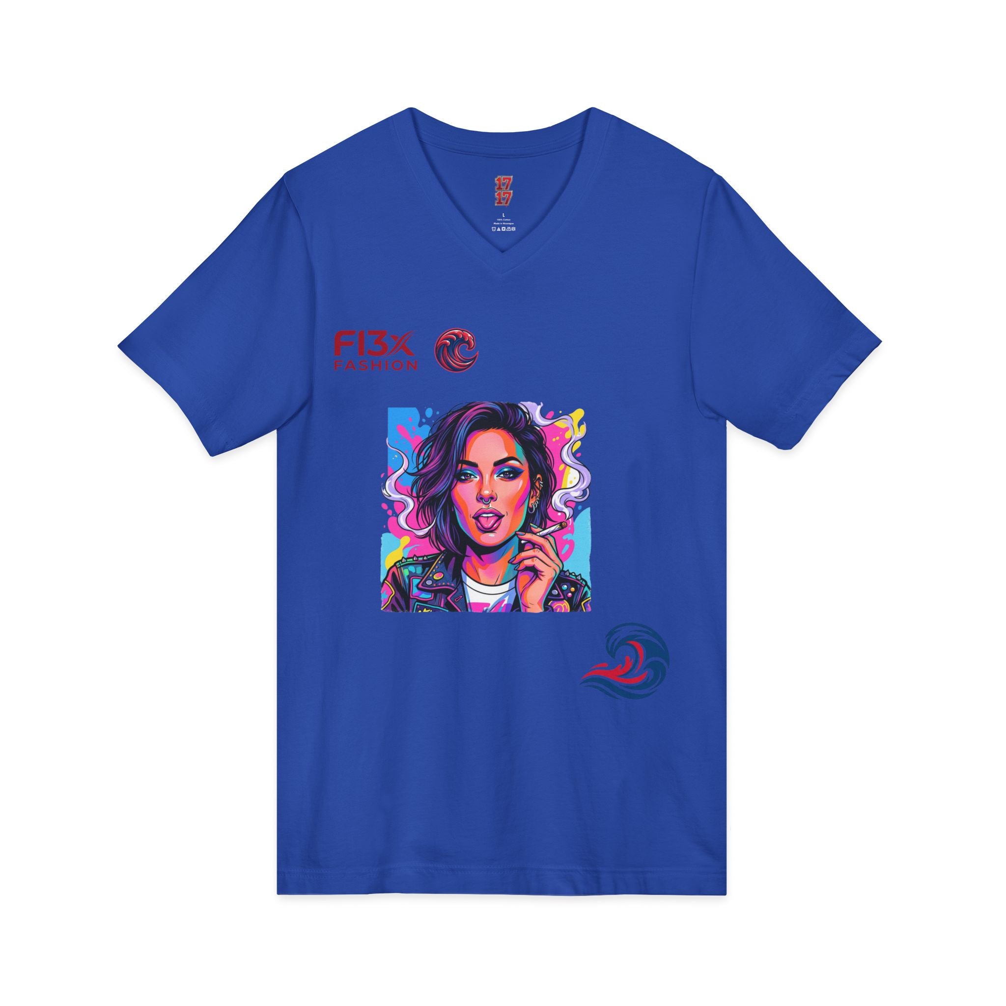 Pop Art Portrait V-Neck Tee — FI3xFashion Graphic T-Shirt