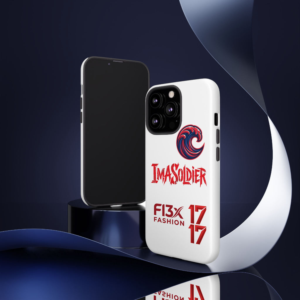Phone Case — 'ImaSoldier' Red Wave Protective Hard Case