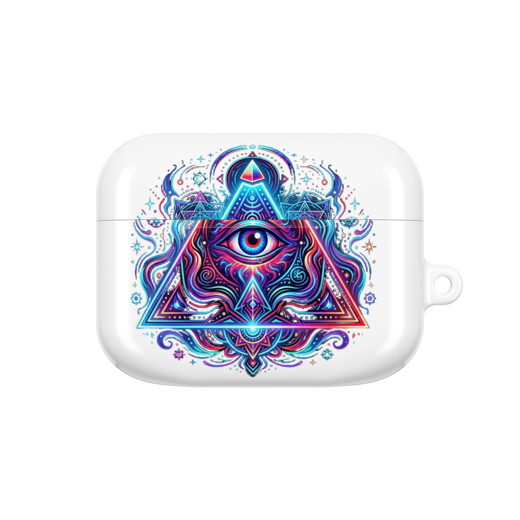 Psychedelic Third Eye AirPod Case — Vibrant Mystic Triangle Design