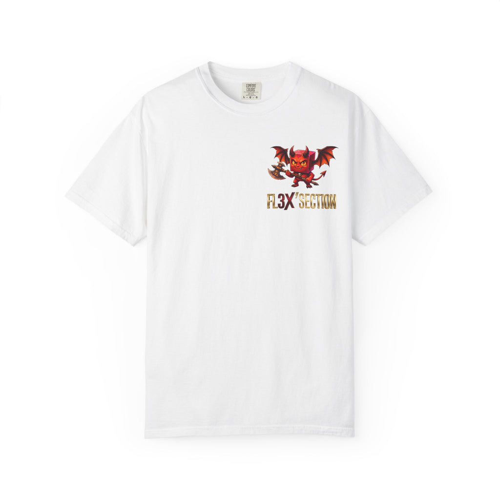 Devil Mascot T-Shirt — 'F13X Fashion' Graphic Tee (Front Chest & Back Print)