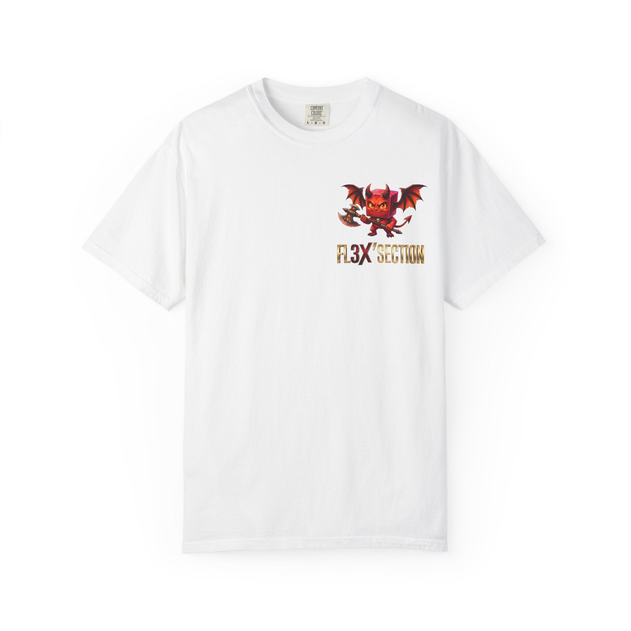 Devil Mascot T-Shirt — 'F13X Fashion' Graphic Tee (Front Chest & Back Print)