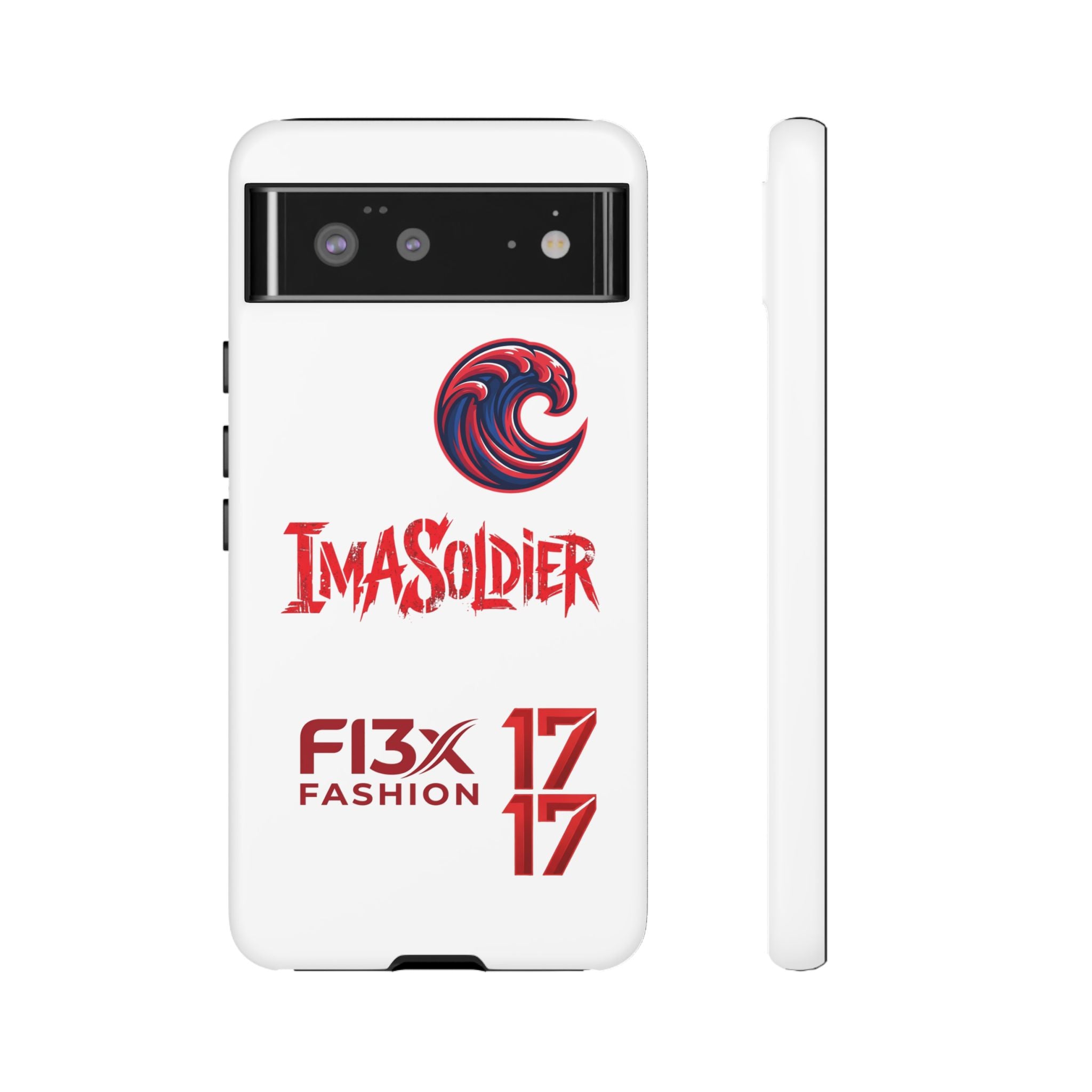 Phone Case — 'ImaSoldier' Red Wave Protective Hard Case