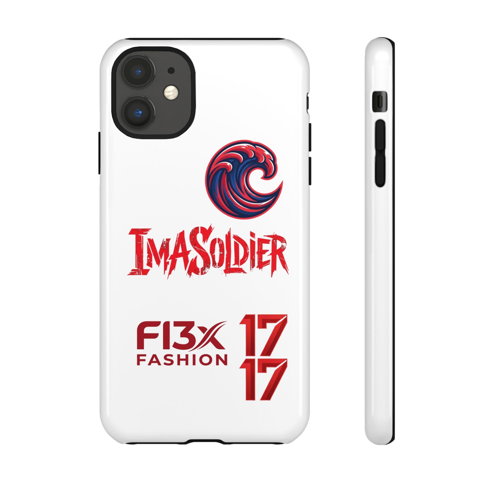 Phone Case — 'ImaSoldier' Red Wave Protective Hard Case