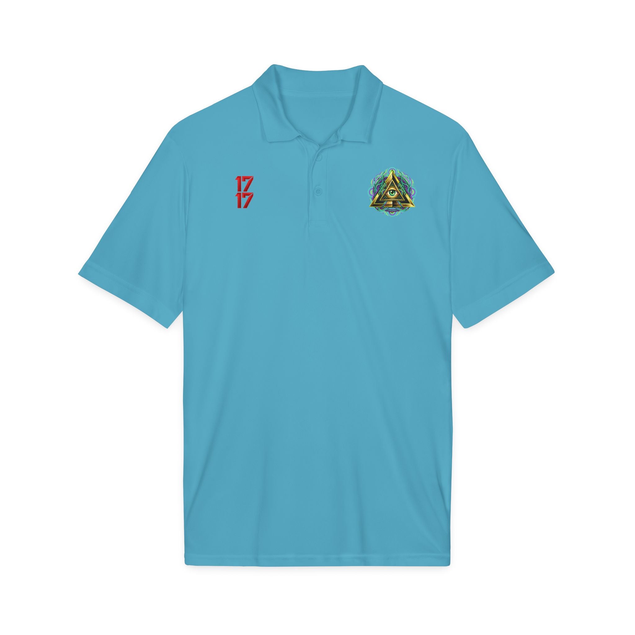 Embroidered Triangle Eye Polo Shirt — 1717 Logo Performance Golf Polo