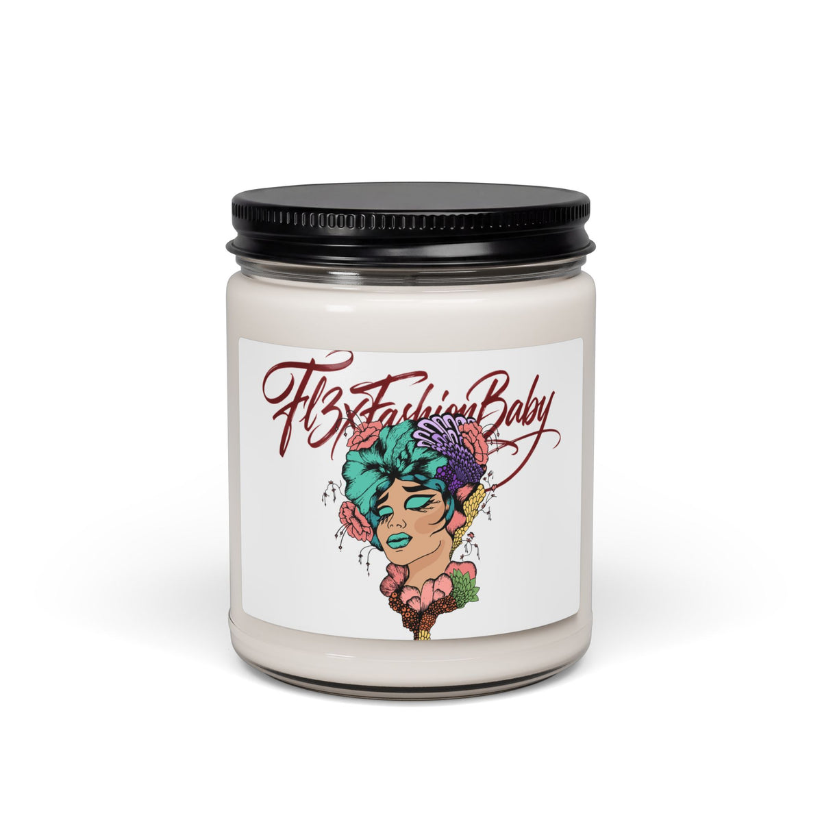 Soy Candle — "FitzFashionBaby" Floral Portrait Scented Candle, 9oz