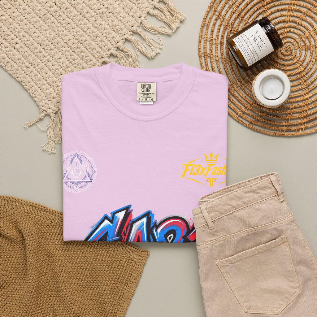 SA21 Graffiti T-Shirt — Urban Streetwear Tee with Drip Art & Tropical Patch
