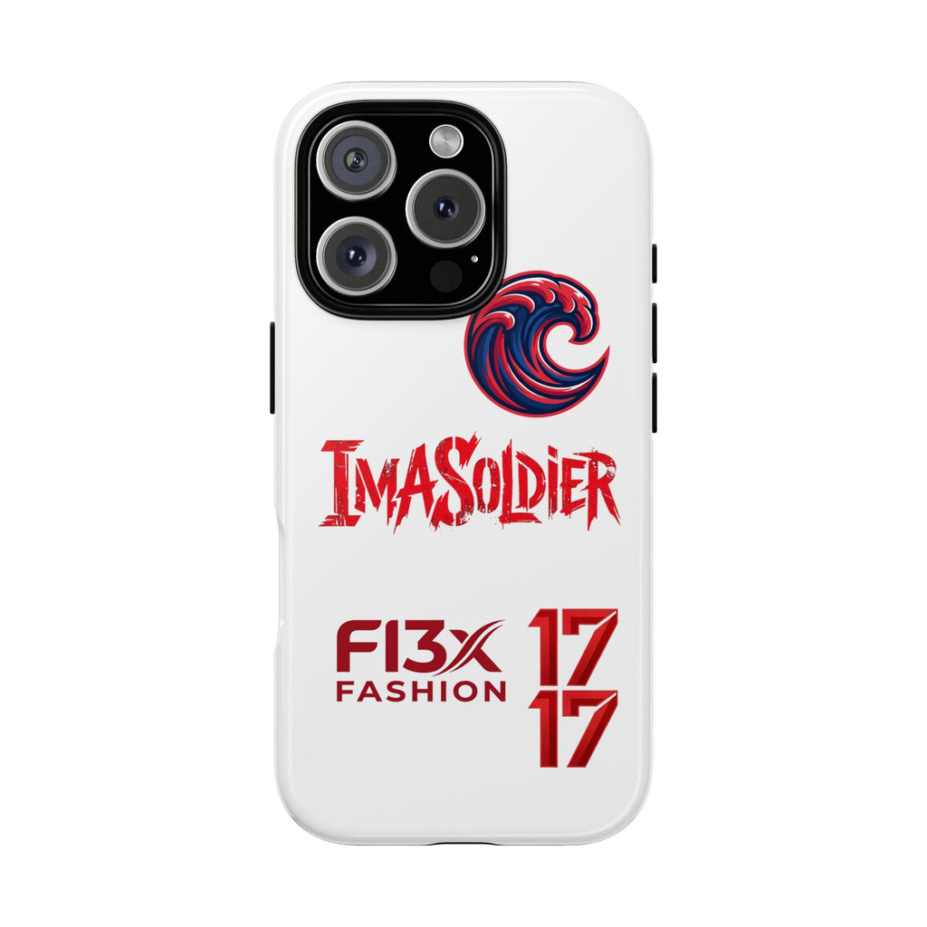 Phone Case — 'ImaSoldier' Red Wave Protective Hard Case
