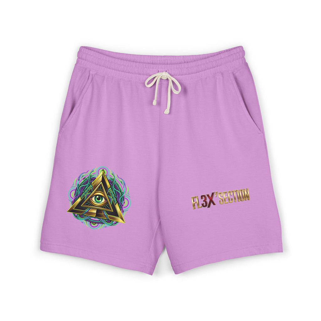 Conscious Symbol Fleece Sweat Shorts — Illuminati Triangle & Anarchy Graphic