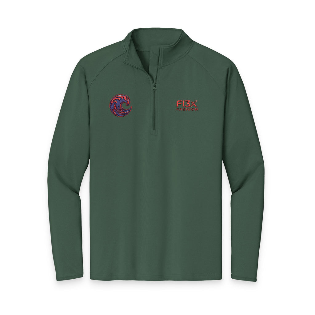 Embroidered Men's Quarter-Zip Pullover — FISX Racing Logo