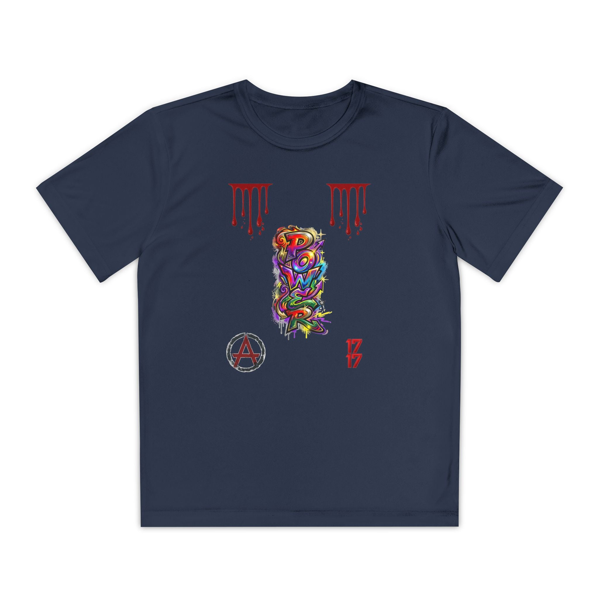 Youth Competitor Tee — Colorful Graffiti Anarchy Graphic T-Shirt
