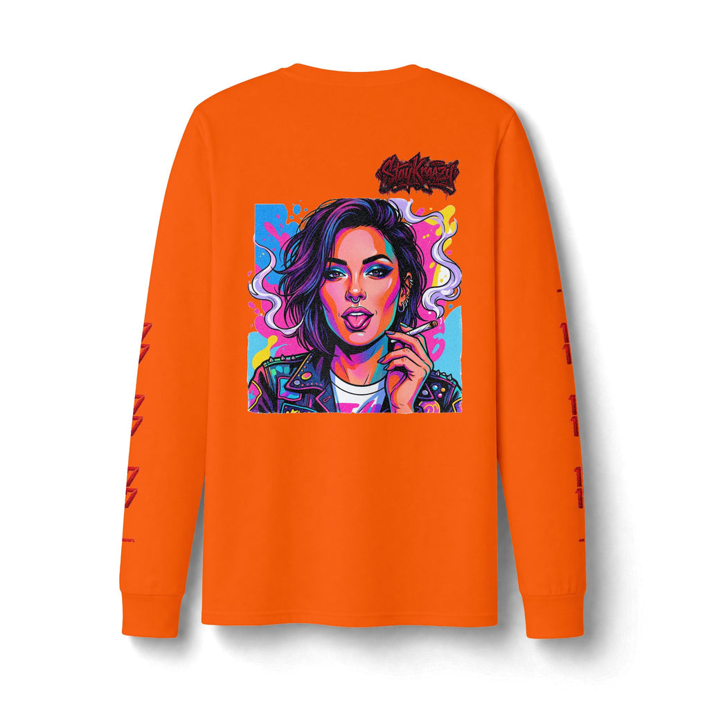 Long Sleeve Tee — Neon Pop Portrait Graphic