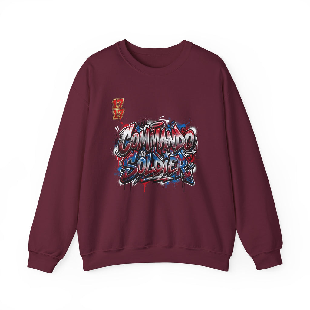 Crewneck Sweatshirt — 'Commando Soldier' Graffiti Graphic Crewneck