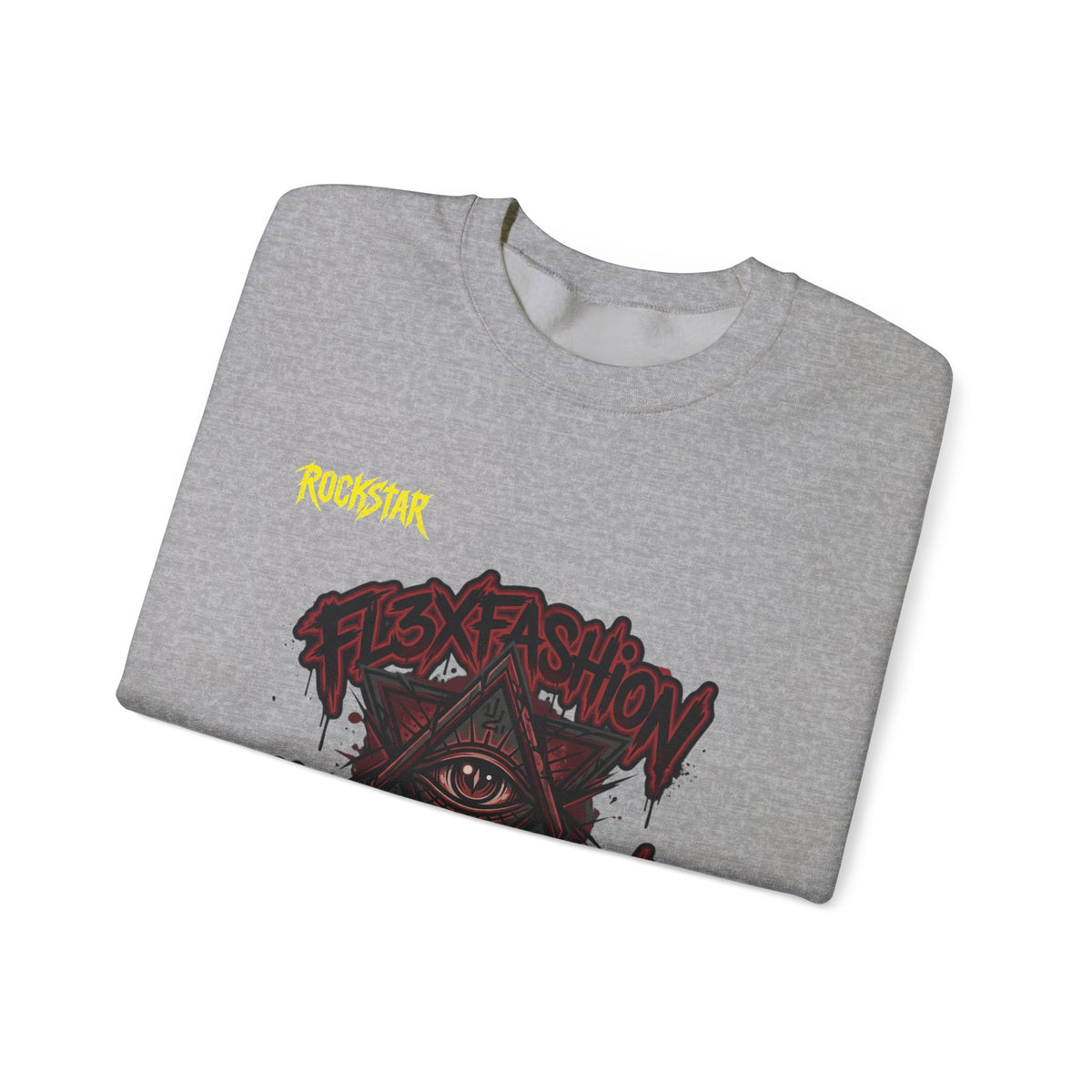 Graphic Crewneck Sweatshirt — Dark Eye Pyramid Streetwear Design