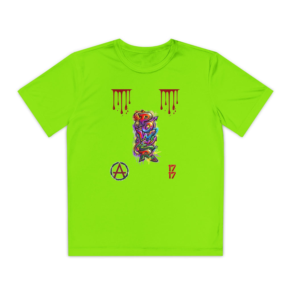 Youth Competitor Tee — Colorful Graffiti Anarchy Graphic T-Shirt