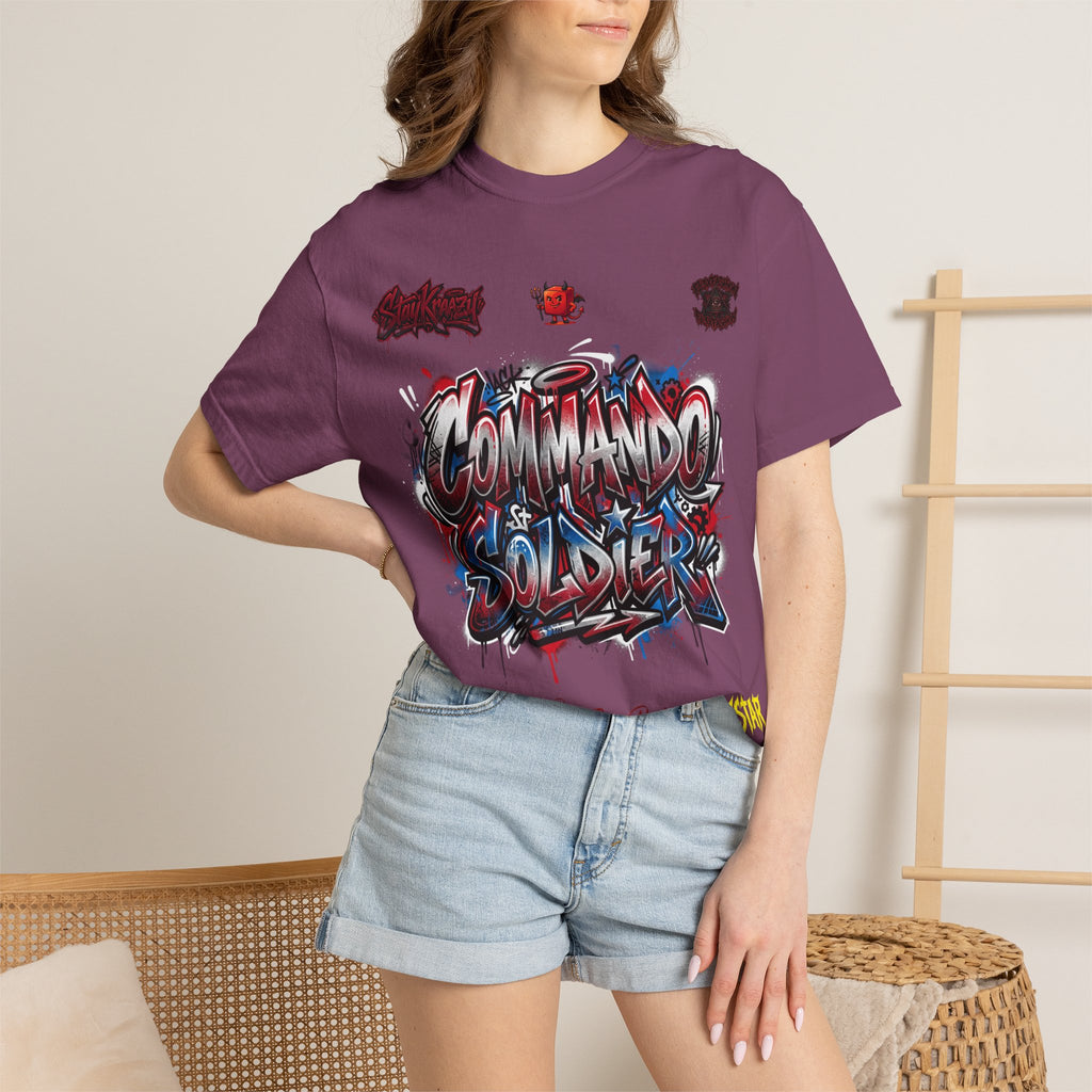Commando Soldier Graphic T-Shirt — Streetwear Graffiti Design