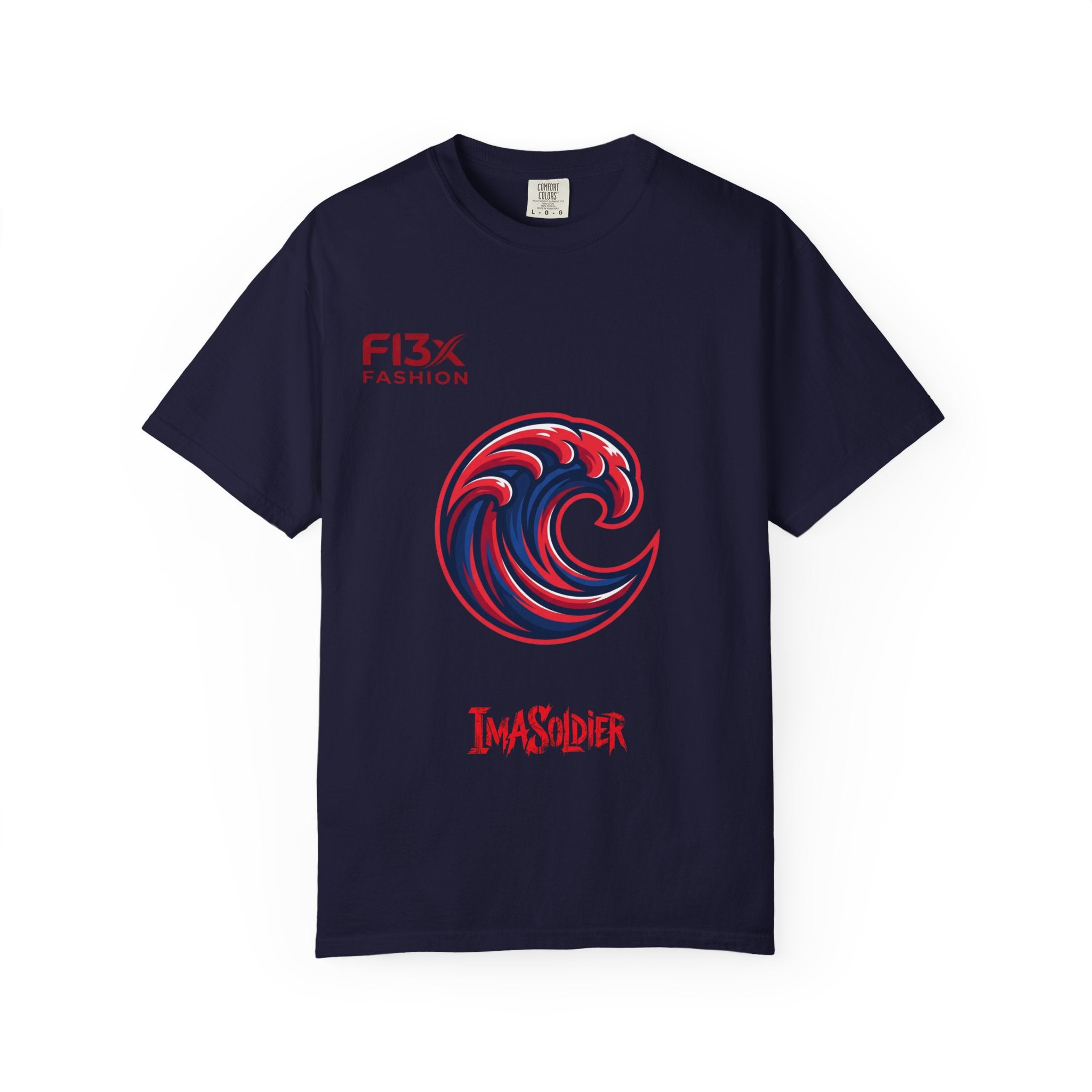 Wave Emblem T-Shirt — 'I'm A Soldier' Graphic Crew Tee