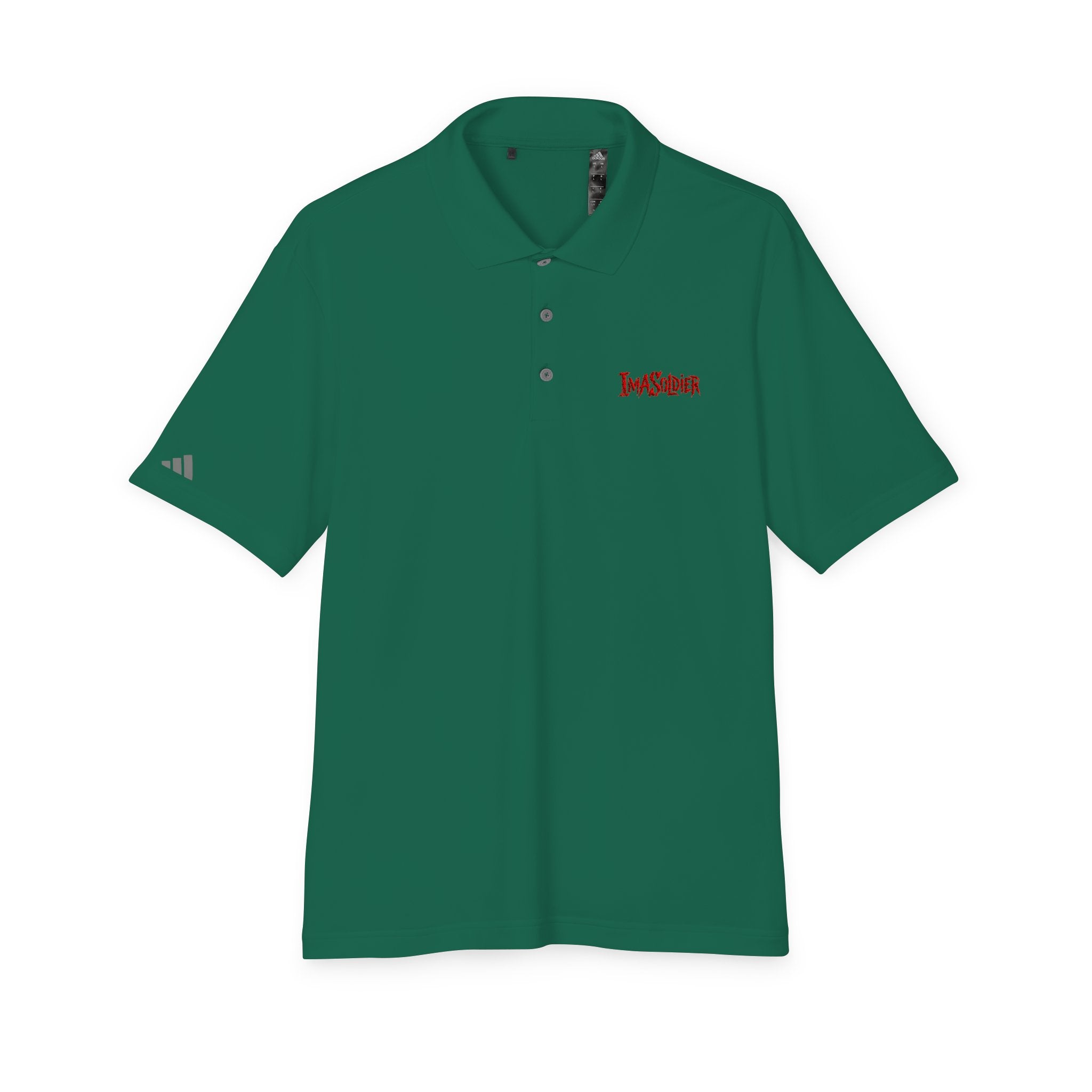 White Performance Polo — 'I Am Sober' Embroidered Chest Design