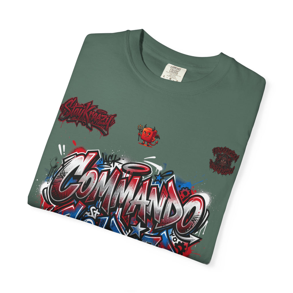 Commando Soldier Graphic T-Shirt — Streetwear Graffiti Design