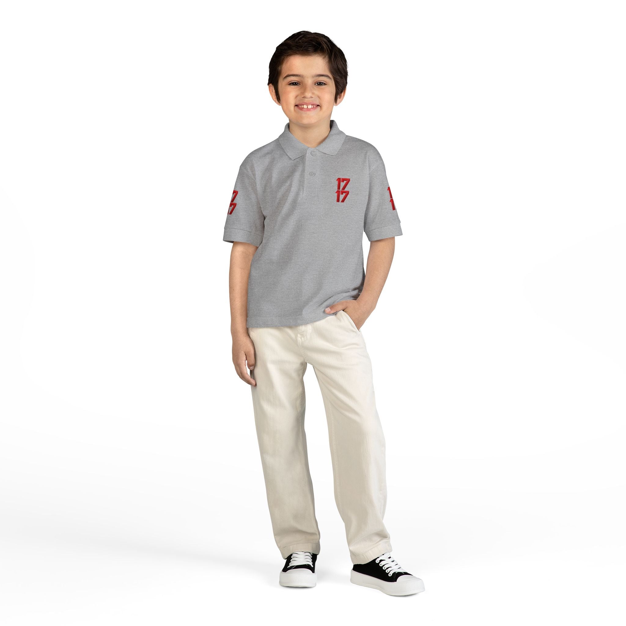 Youth Polo — Red 17 Graphic School Spirit Polo