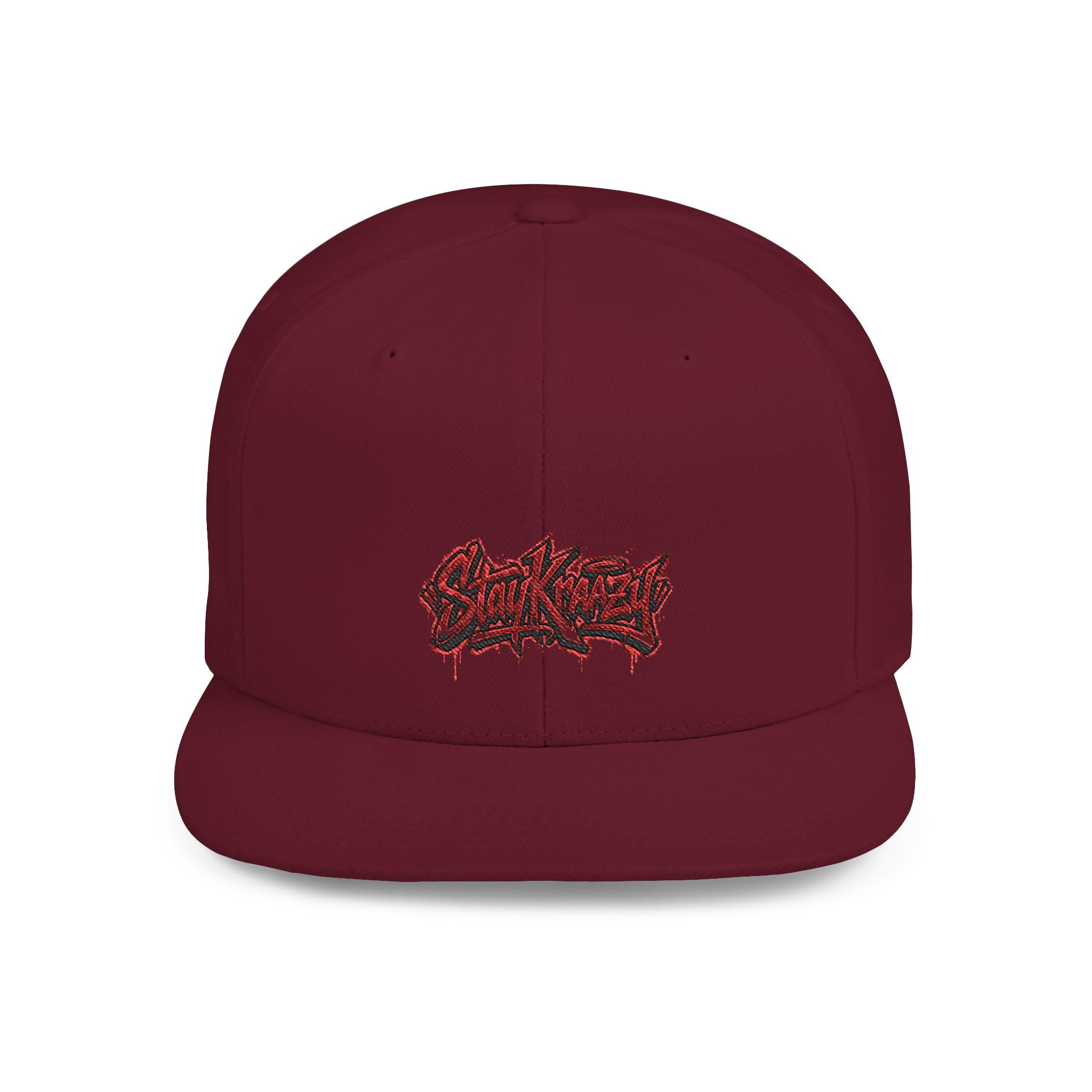 Snapback Hat — Red Graffiti Logo Flat Bill Cap