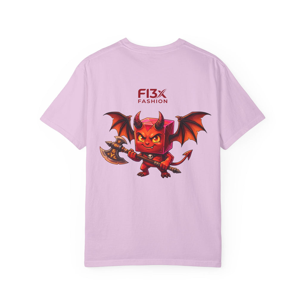 Devil Mascot T-Shirt — 'F13X Fashion' Graphic Tee (Front Chest & Back Print)