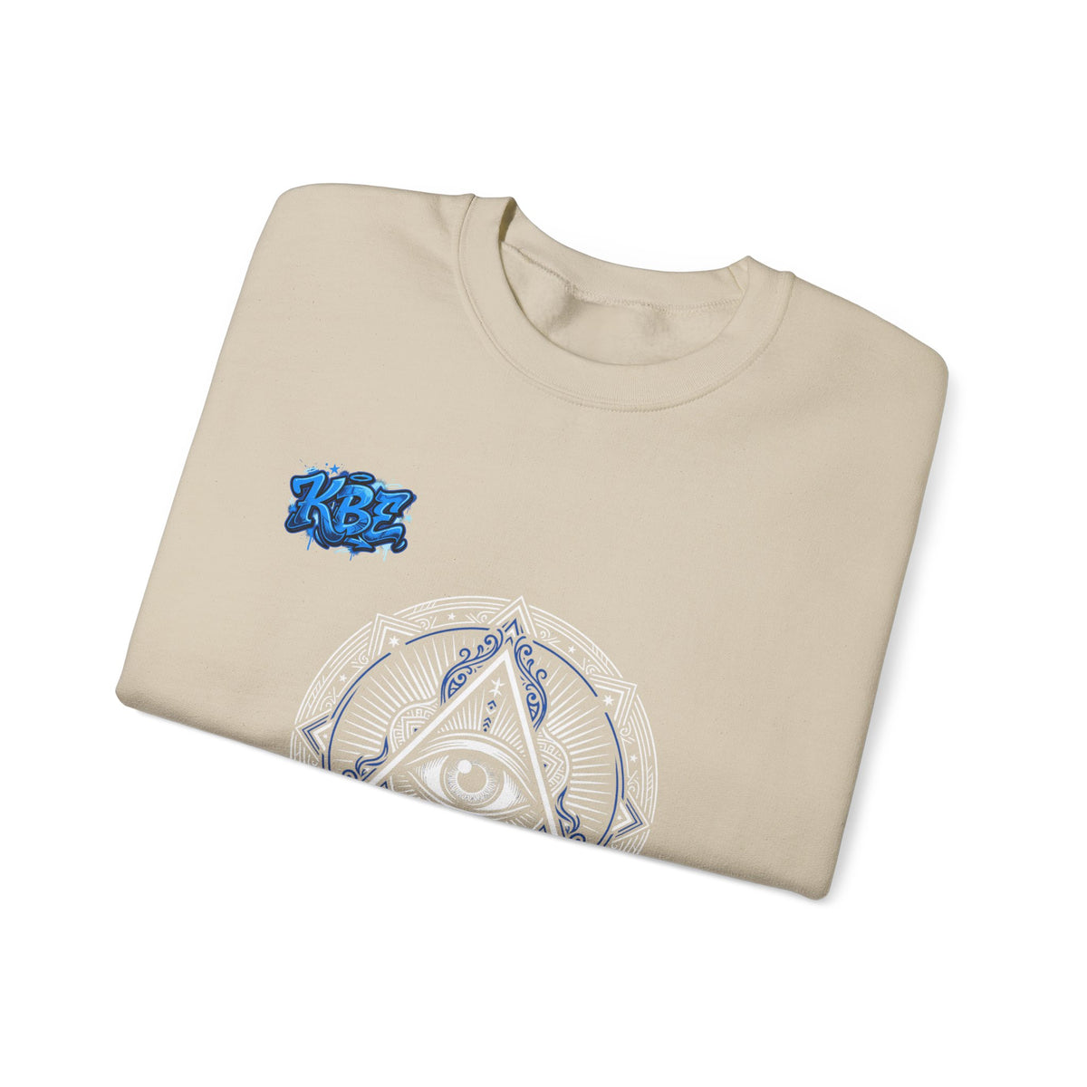 Crewneck Sweatshirt — Minimal Blue Mandala Graphic Crewneck