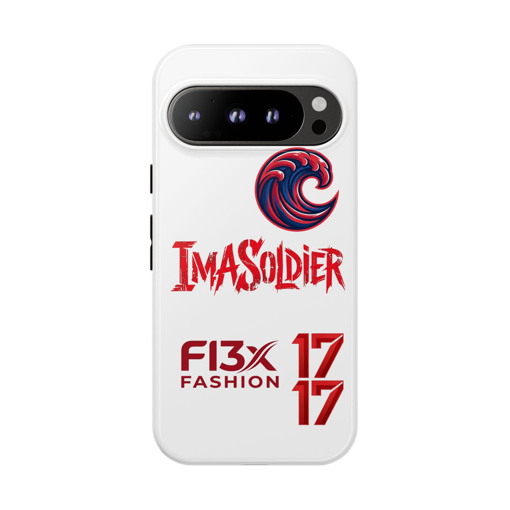 Phone Case — 'ImaSoldier' Red Wave Protective Hard Case