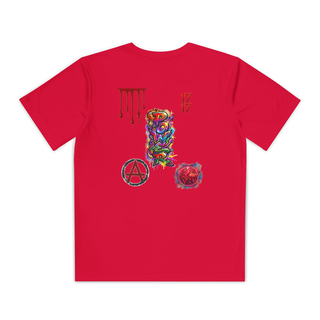 Youth Competitor Tee — Colorful Graffiti Anarchy Graphic T-Shirt