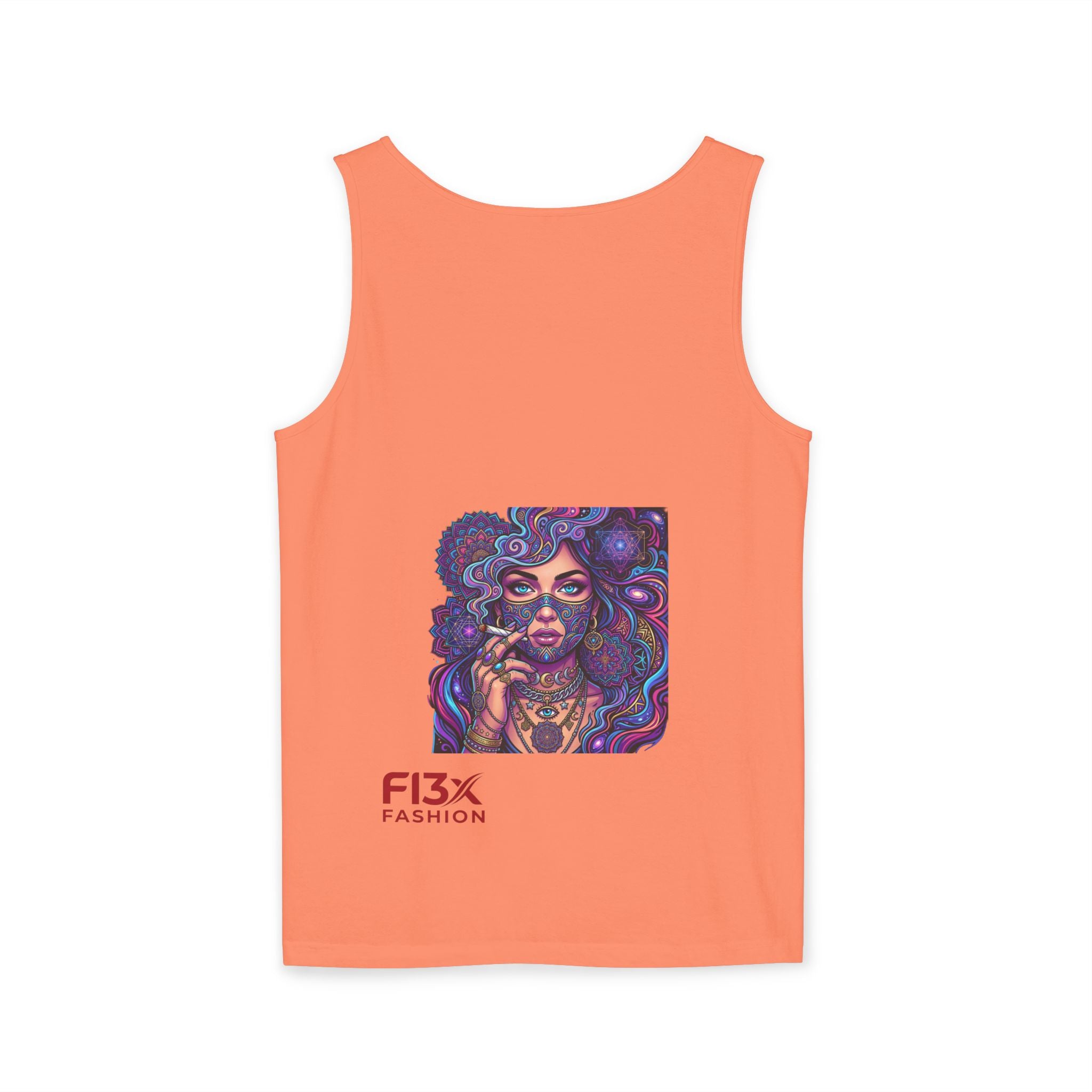 Graphic Tank Top - Colorful Cosmic Woman Illustration
