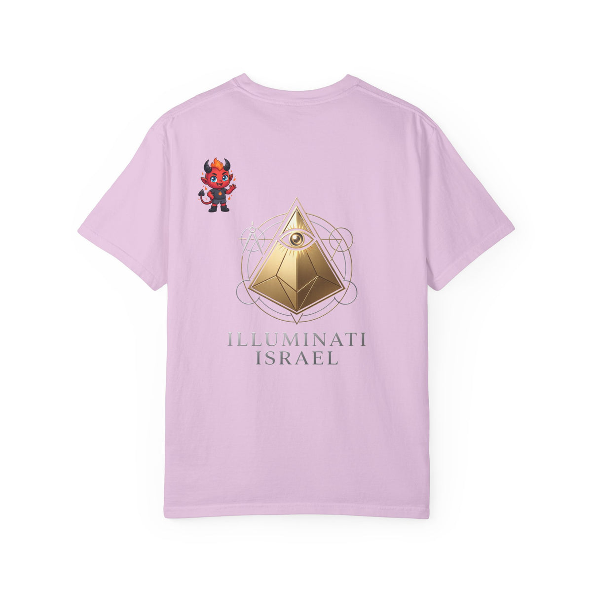 Illuminati Israel Pyramid T-Shirt with Devil Character Pattern