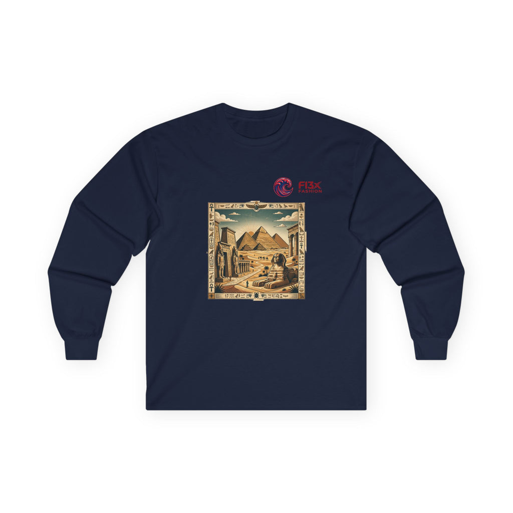 Egyptian Pyramids Vintage Graphic Long Sleeve Tee